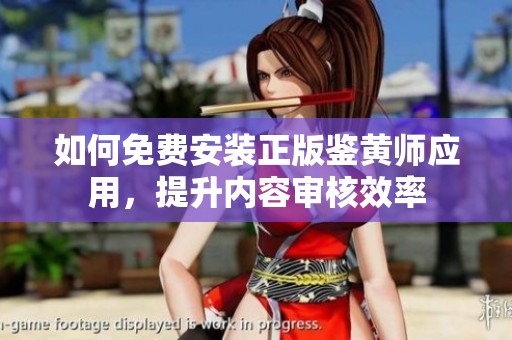 如何免费安装正版鉴黄师应用，提升内容审核效率