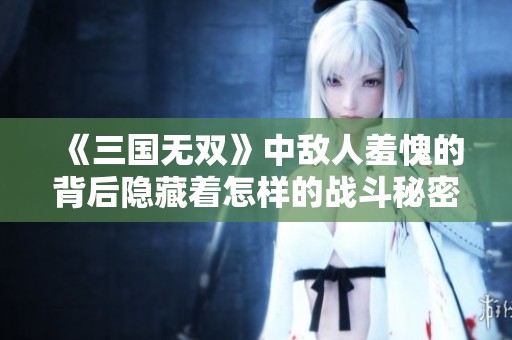 《三国无双》中敌人羞愧的背后隐藏着怎样的战斗秘密