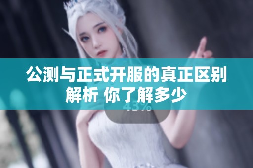 公测与正式开服的真正区别解析 你了解多少