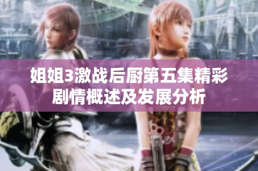 姐姐3激战后厨第五集精彩剧情概述及发展分析
