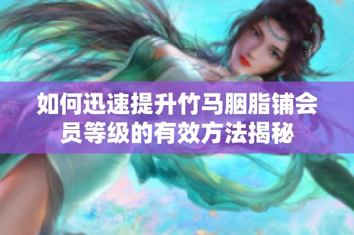 如何迅速提升竹马胭脂铺会员等级的有效方法揭秘