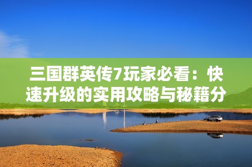三国群英传7玩家必看：快速升级的实用攻略与秘籍分享