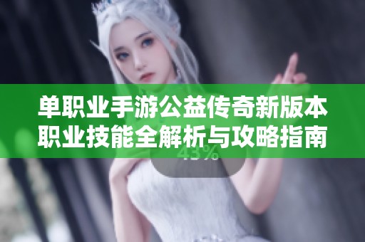 单职业手游公益传奇新版本职业技能全解析与攻略指南