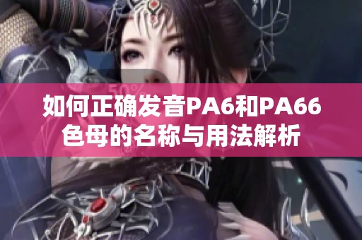 如何正确发音PA6和PA66色母的名称与用法解析