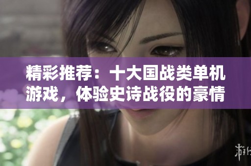 精彩推荐：十大国战类单机游戏，体验史诗战役的豪情与策略