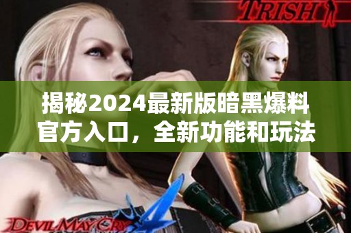揭秘2024最新版暗黑爆料官方入口，全新功能和玩法大揭晓