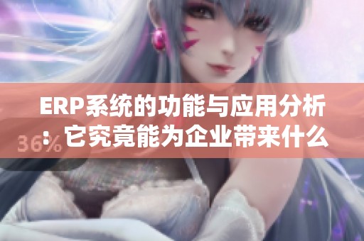 ERP系统的功能与应用分析：它究竟能为企业带来什么价值