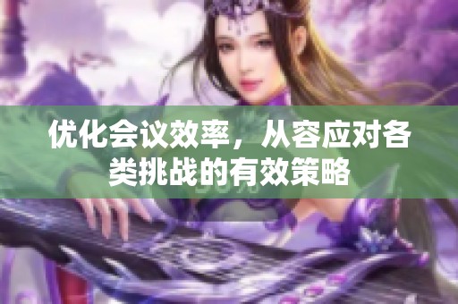 优化会议效率，从容应对各类挑战的有效策略