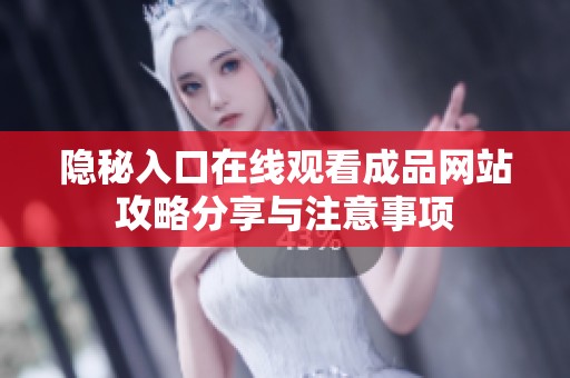 隐秘入口在线观看成品网站攻略分享与注意事项