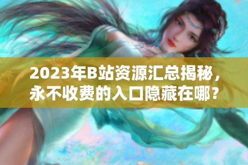 2023年B站资源汇总揭秘，永不收费的入口隐藏在哪？