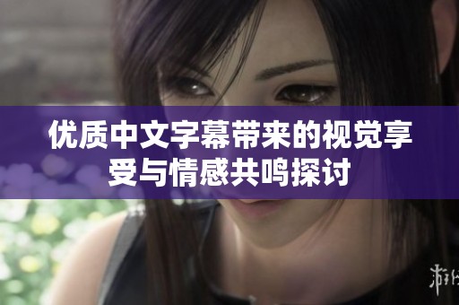 优质中文字幕带来的视觉享受与情感共鸣探讨