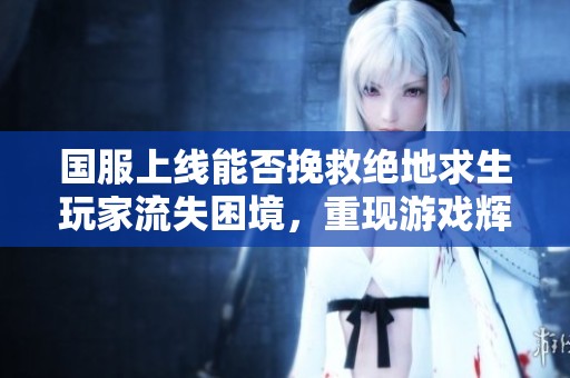 国服上线能否挽救绝地求生玩家流失困境，重现游戏辉煌的可能性分析