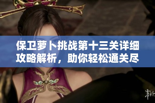 保卫萝卜挑战第十三关详细攻略解析，助你轻松通关尽享游戏乐趣
