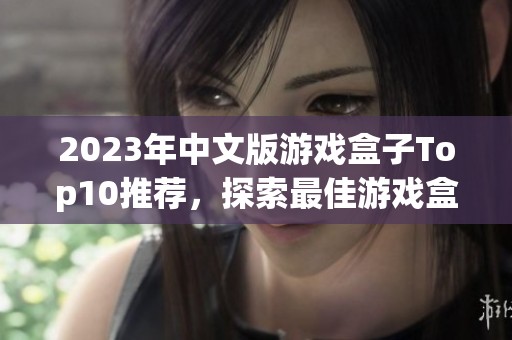 2023年中文版游戏盒子Top10推荐，探索最佳游戏盒子选择与使用心得