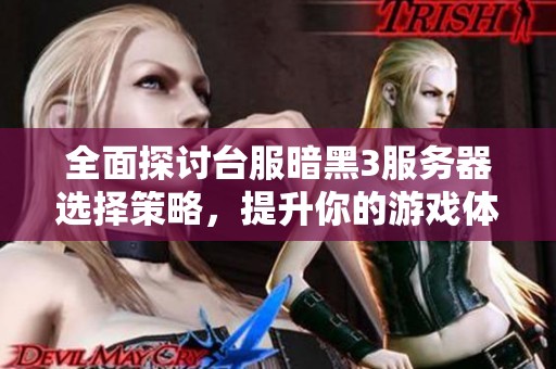 全面探讨台服暗黑3服务器选择策略，提升你的游戏体验与乐趣