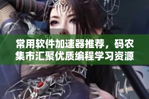 常用软件加速器推荐，码农集市汇聚优质编程学习资源助力IT职业发展