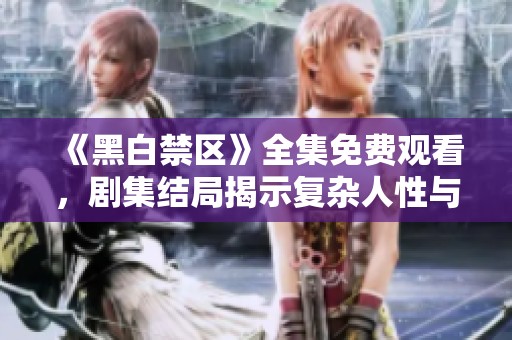 《黑白禁区》全集免费观看，剧集结局揭示复杂人性与情感纠葛
