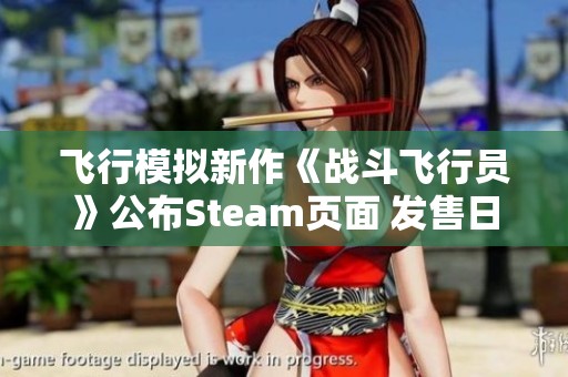 飞行模拟新作《战斗飞行员》公布Steam页面 发售日期尚未确定