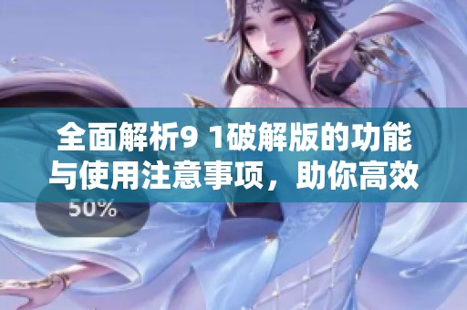 全面解析9 1破解版的功能与使用注意事项，助你高效上手