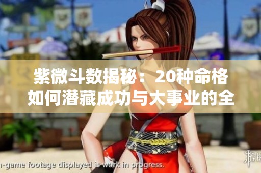 紫微斗数揭秘：20种命格如何潜藏成功与大事业的全貌与深意