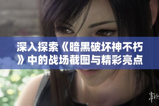 深入探索《暗黑破坏神不朽》中的战场截图与精彩亮点解析