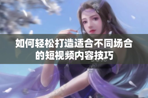 如何轻松打造适合不同场合的短视频内容技巧