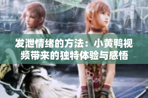 发泄情绪的方法：小黄鸭视频带来的独特体验与感悟
