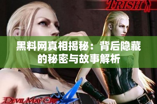 黑料网真相揭秘：背后隐藏的秘密与故事解析