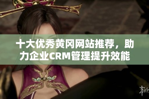 十大优秀黄冈网站推荐，助力企业CRM管理提升效能