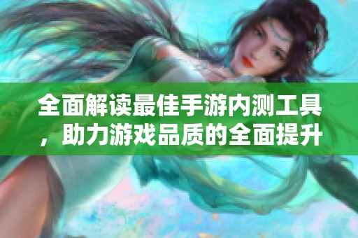 全面解读最佳手游内测工具，助力游戏品质的全面提升与飞跃