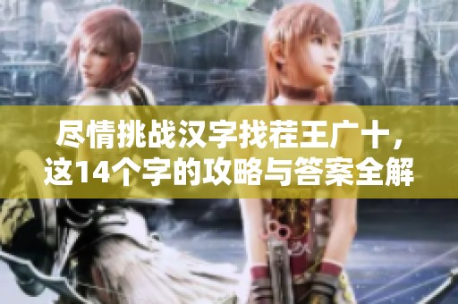 尽情挑战汉字找茬王广十，这14个字的攻略与答案全解析
