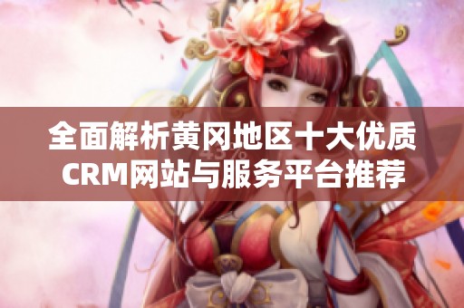 全面解析黄冈地区十大优质CRM网站与服务平台推荐