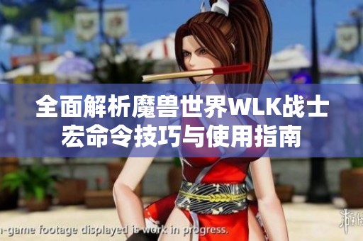 全面解析魔兽世界WLK战士宏命令技巧与使用指南