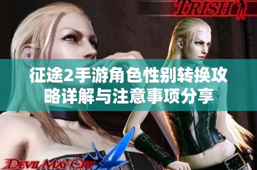征途2手游角色性别转换攻略详解与注意事项分享