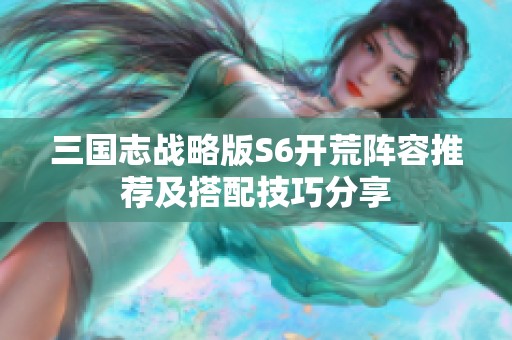 三国志战略版S6开荒阵容推荐及搭配技巧分享