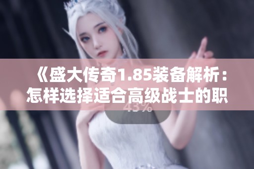 《盛大传奇1.85装备解析：怎样选择适合高级战士的职业》