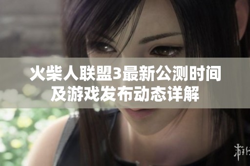 火柴人联盟3最新公测时间及游戏发布动态详解