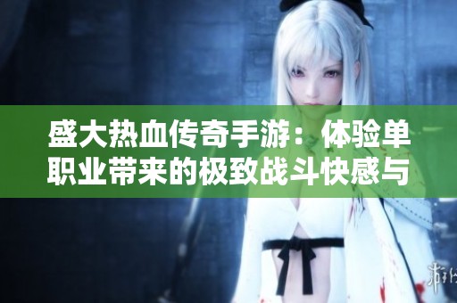 盛大热血传奇手游：体验单职业带来的极致战斗快感与无限乐趣